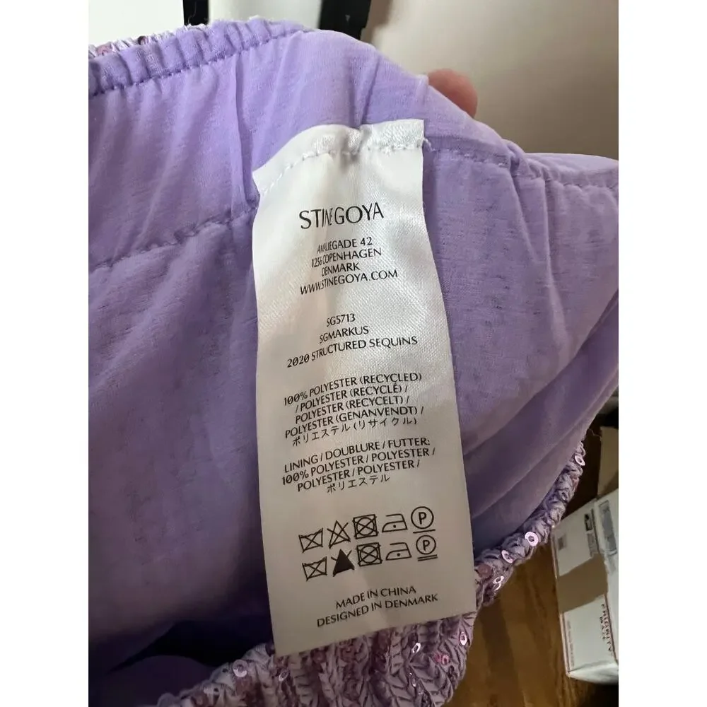 Stine Goya Markus lavender Sequin Trousers Size Large - Picture 6 of 8